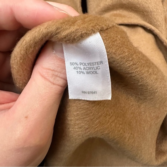 J.Jill Vicuna Soft-Brushed Wool Blend Camel Mid Length Pea Coat Capsule Classy M - Picture 4 of 6